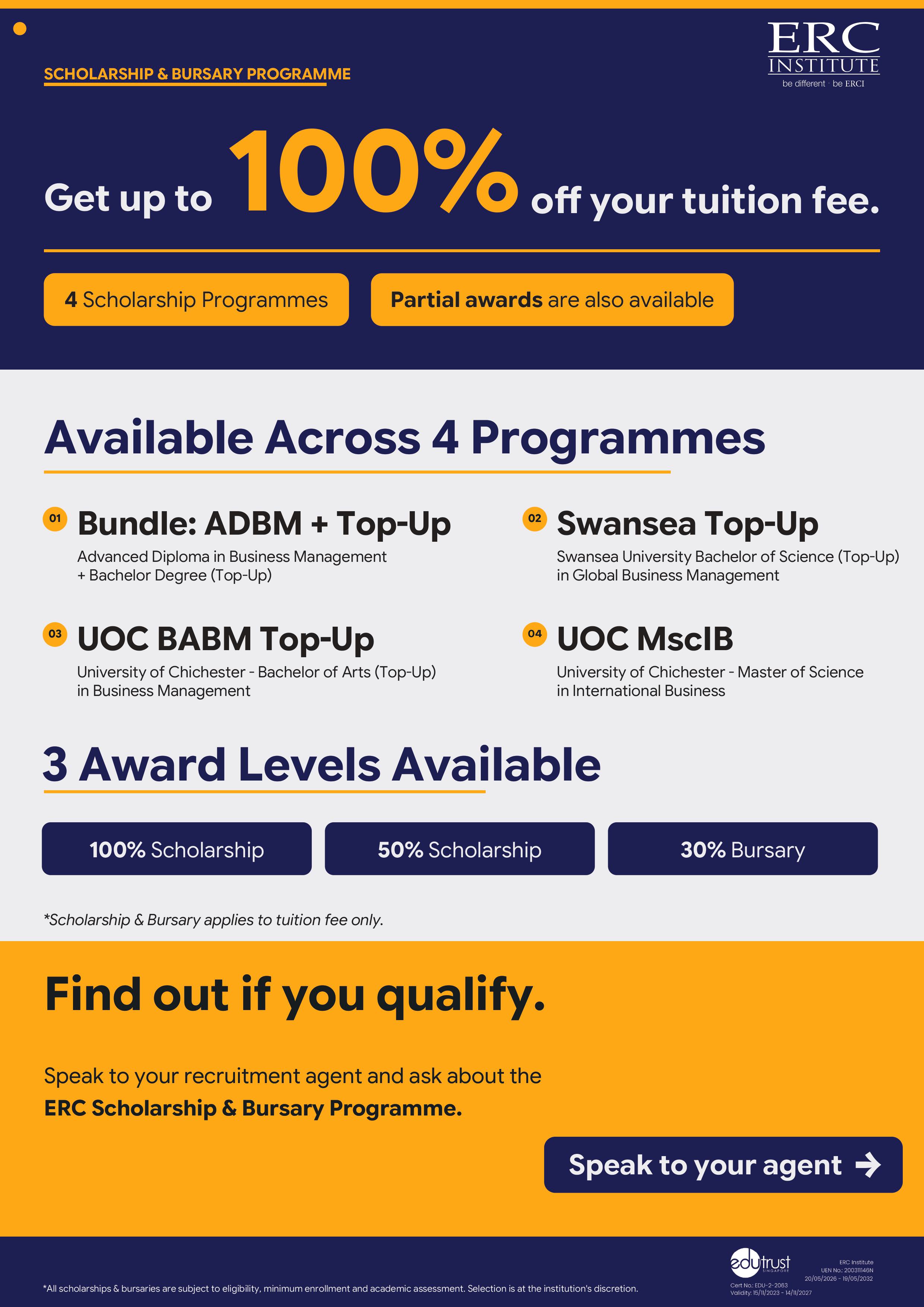 carousel image ERC Institute - up to 100% Scholarship for Myanmar Students